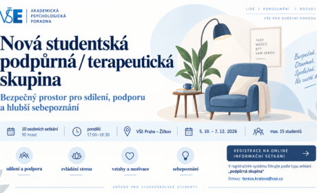 Rozjíždíme novou studentskou podpůrnou / terapeutickou skupinu!